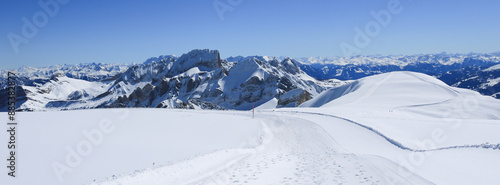 View from Mount Chaeserrugg, Toggenburg. photo