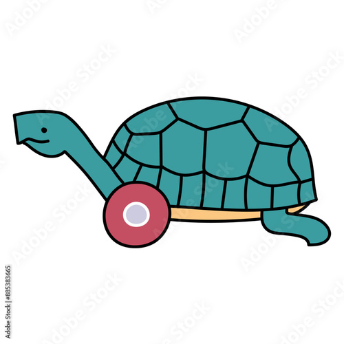 injured tortoise leg hand drawn color vector illustration