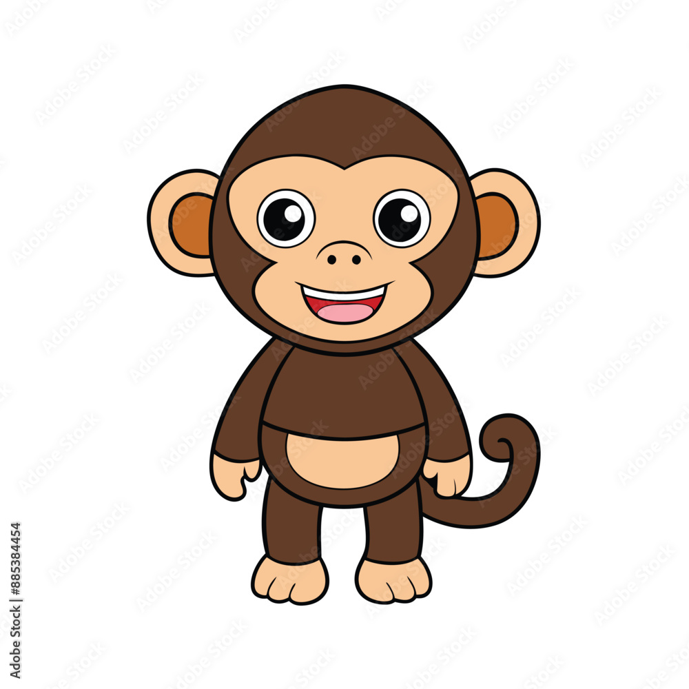 Happy Funny Monkey Cartoon Clipart Vector Art Illustration for Kids. Happy Funny Monkey Cartoon Clipart Vector Art Illustration for Kids.