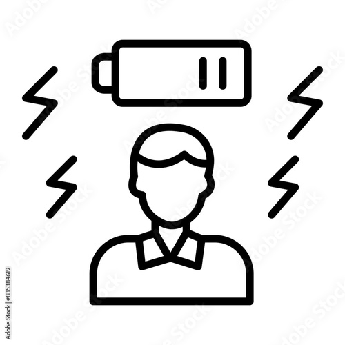 Tired Vector Line Icon