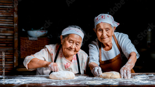 Generations in the Kitchen Joyful Baking Session with Elderly Women Man and a Young Child Embracing Family Traditions and Creating Cherished Memories Through Cooking Together Brainstorming Magazine