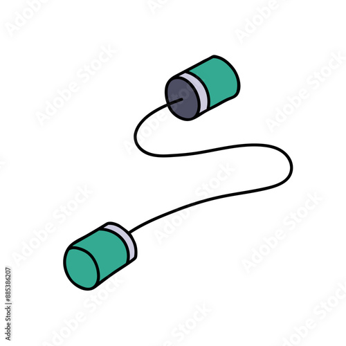 communication intercepting hand drawn color vector illustration