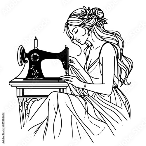 woman sewing