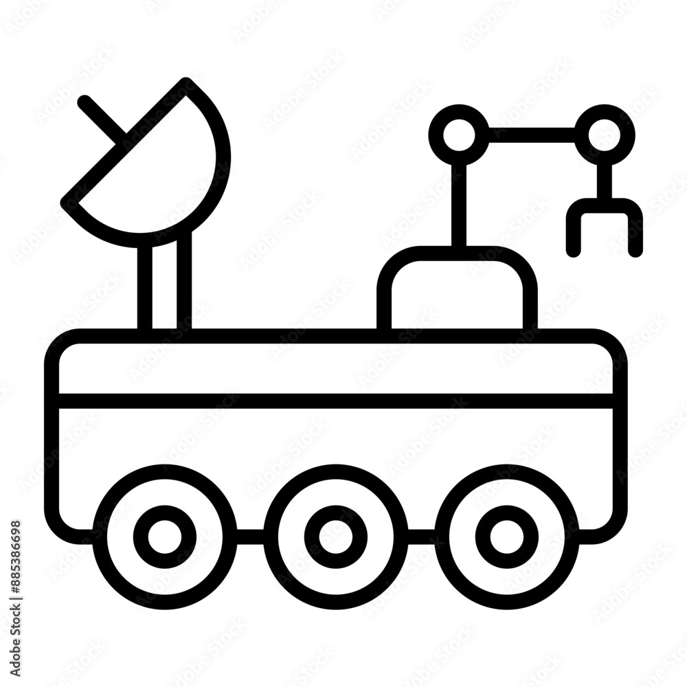 Moon Rover Vector Line Icon Moon Rover Vector Line Icon