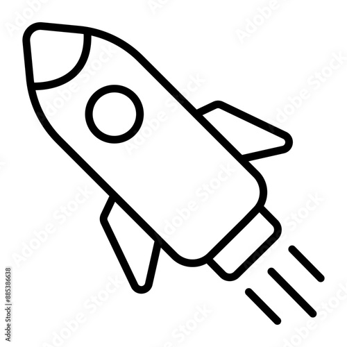 Rocket Vector Line Icon