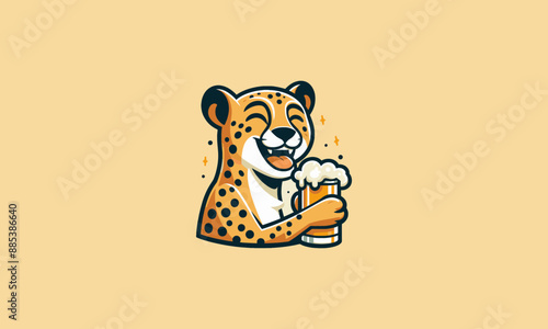 cheetah character vector illustration flat design