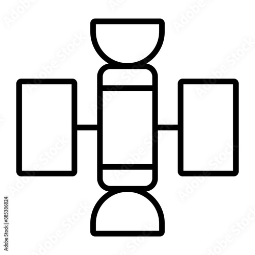 Hubble Space Telescope Vector Line Icon