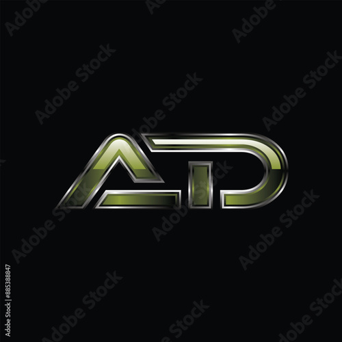 Letter AD Modern Geometric Business Technology Icon Creative Design Logo