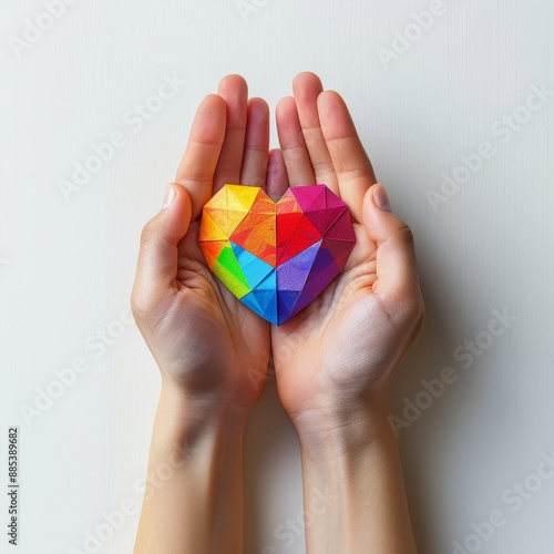 Wallpaper Mural Cupped hands with a colorful heart, Torontodigital.ca