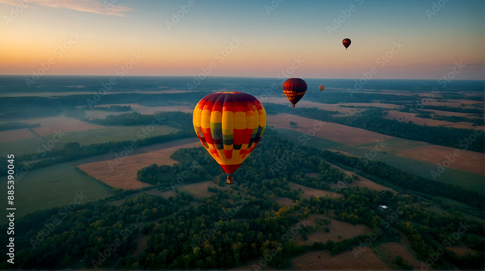 Obraz premium Hot air balloon trip