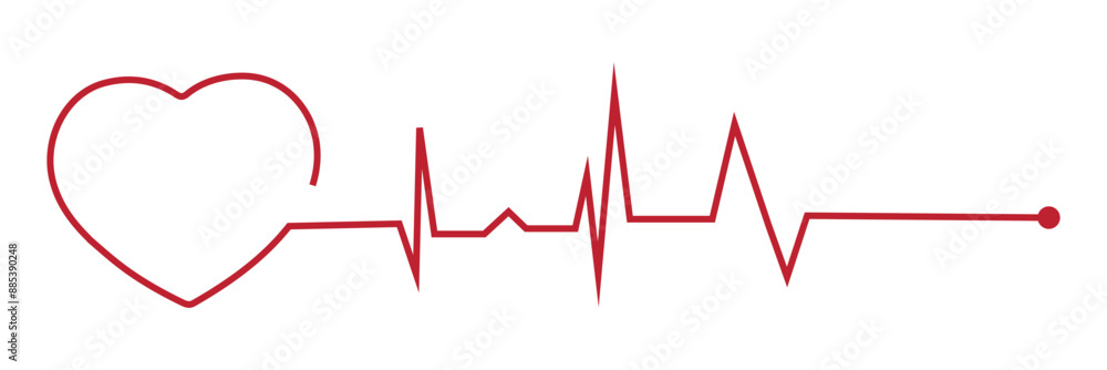 Naklejka premium Line rate heartbeat. Medical monitor heart beat and fhyrhm. Electrocardiogram heart and pulse for monitor health. Vector Illustration.