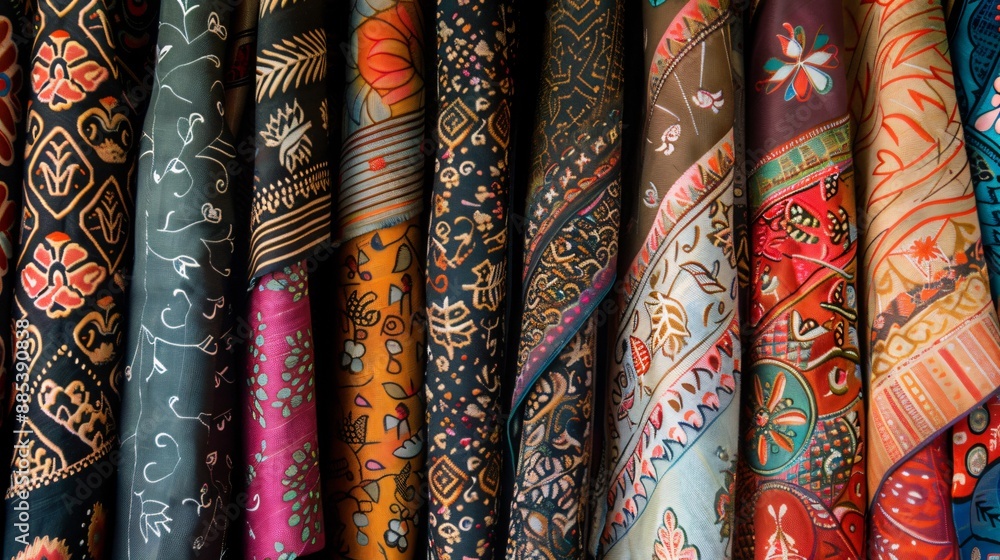 Various intricate patterns and designs on cotton fabrics Various intricate patterns and designs on cotton fabrics