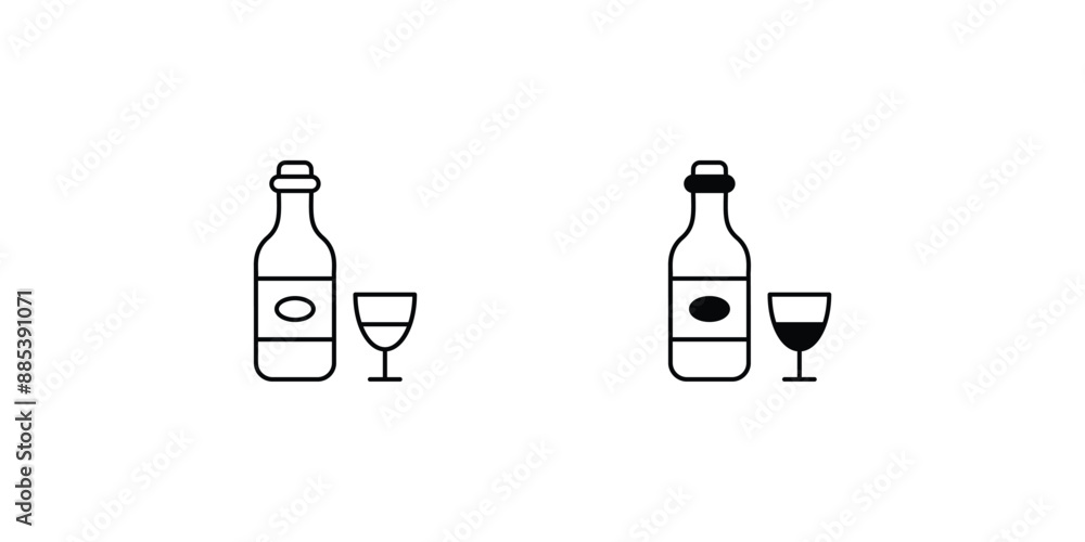 wine set icon with white background vector stock illustration wine set icon with white background vector stock illustration