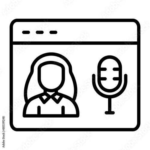 Webcast Vector Line Icon