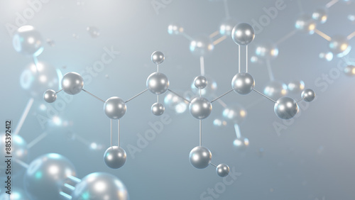 malic acid molecular structure, 3d model molecule, e296, structural chemical formula view from a microscope photo