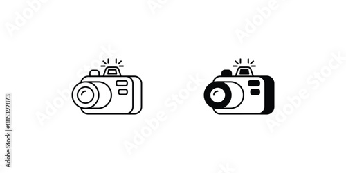 photocamera set icon with white background vector stock illustration