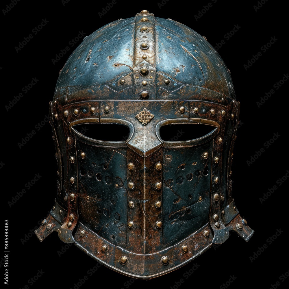 Antique Medieval Helmet with Rivets Antique Medieval Helmet with Rivets