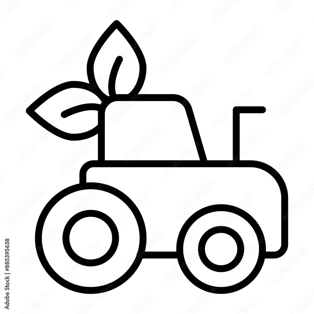 Tractor Vector Line Icon Tractor Vector Line Icon