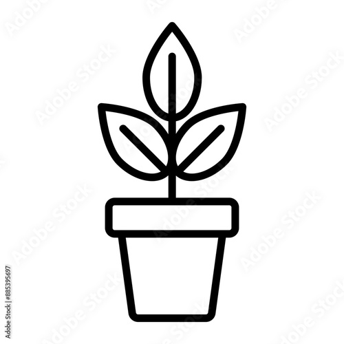 Indoor Plants Vector Line Icon