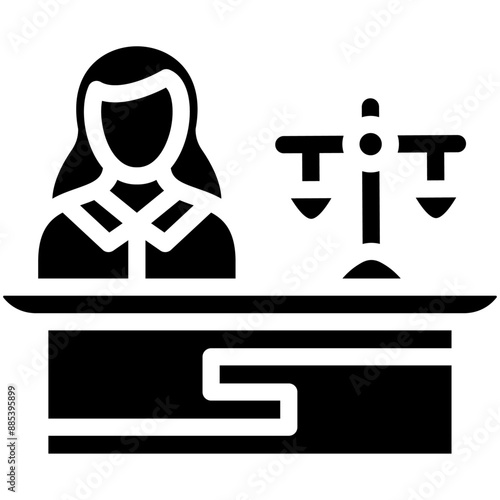 Plaintiff Female vector icon illustration of Law & Legislation iconset.