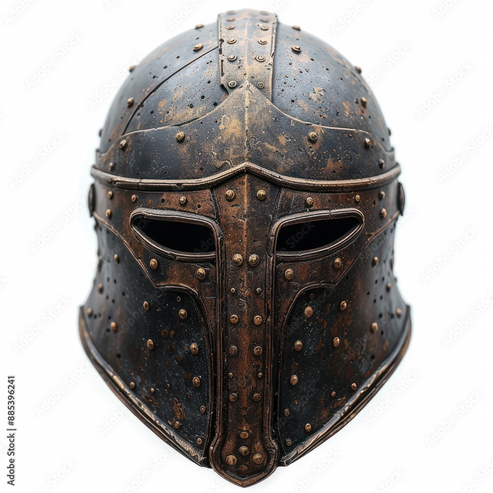 Antique Medieval Helmet with Rivets Antique Medieval Helmet with Rivets