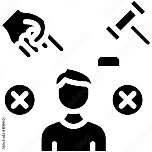 Not Guilty vector icon illustration of Law & Legislation iconset.