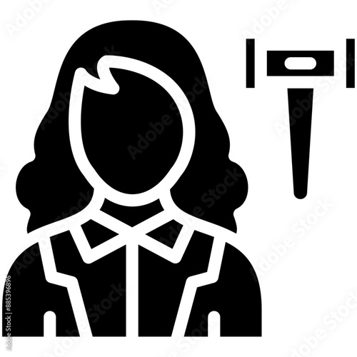 Lawyer Female vector icon illustration of Law & Legislation iconset.