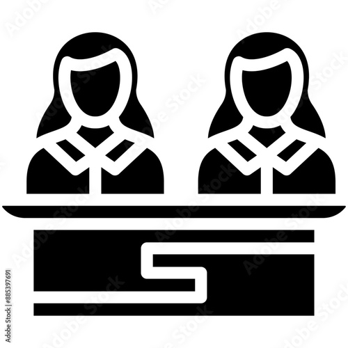 Juror Female vector icon illustration of Law & Legislation iconset.