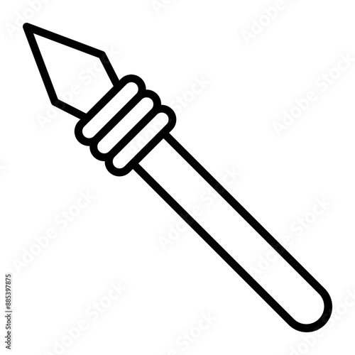 Javelin Spear Vector Line Icon