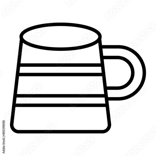 Wooden Mug Vector Line Icon