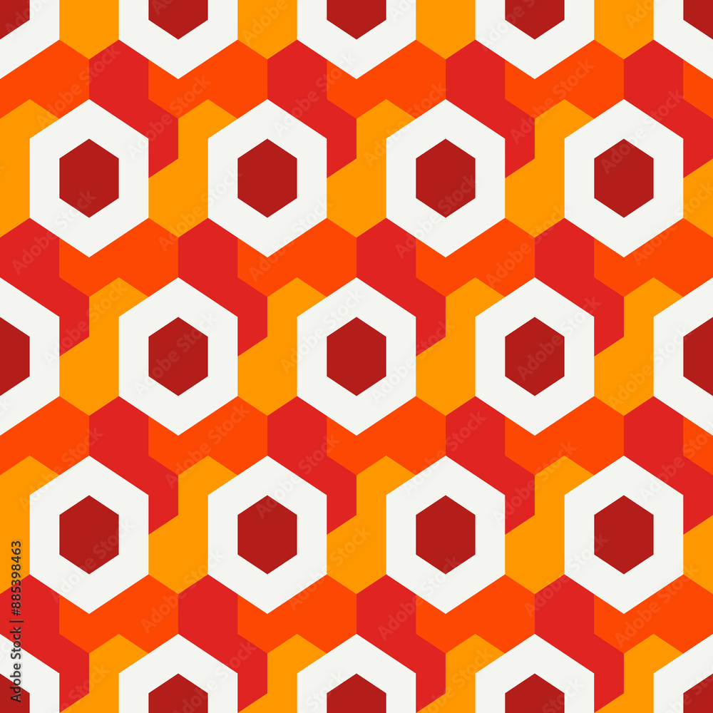 Honeycomb seamless pattern. Hexagon mosaic tiles ornament. Ethnic surface print. Repeated geometric figures background. Ornamental wallpaper. Modern geo design digital paper. Vector abstract art Honeycomb seamless pattern. Hexagon mosaic tiles ornament. Ethnic surface print. Repeated geometric figures background. Ornamental wallpaper. Modern geo design digital paper. Vector abstract art