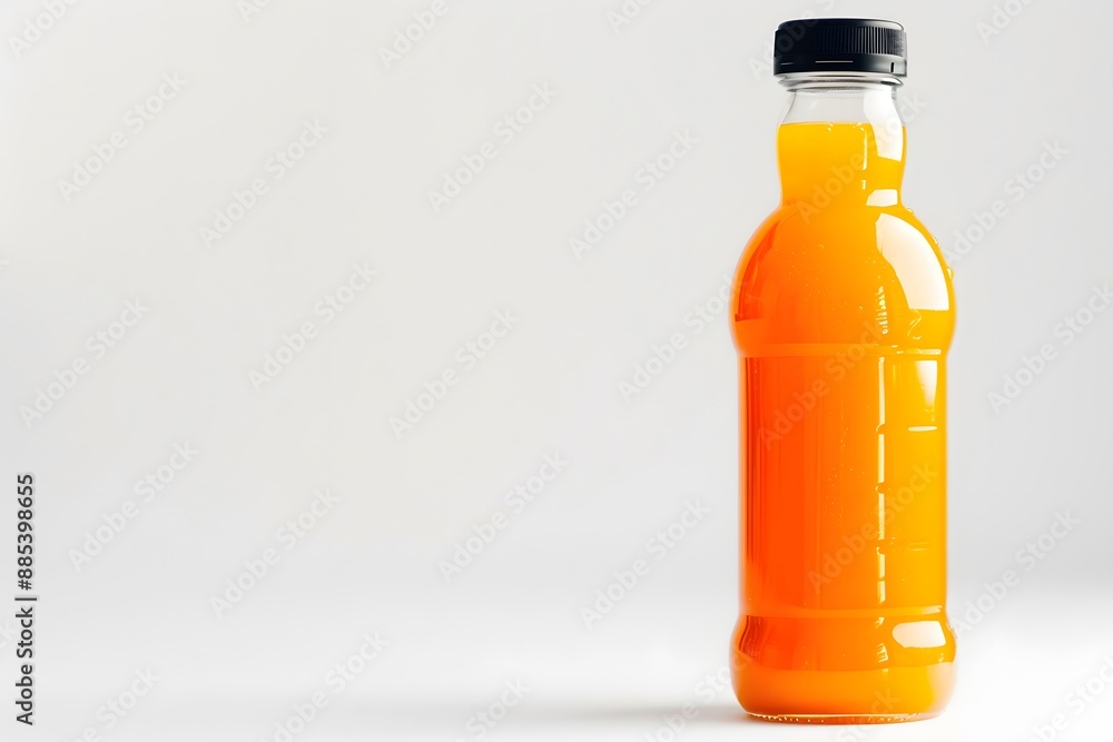 Orange Juice Bottle on a White Background Orange Juice Bottle on a White Background