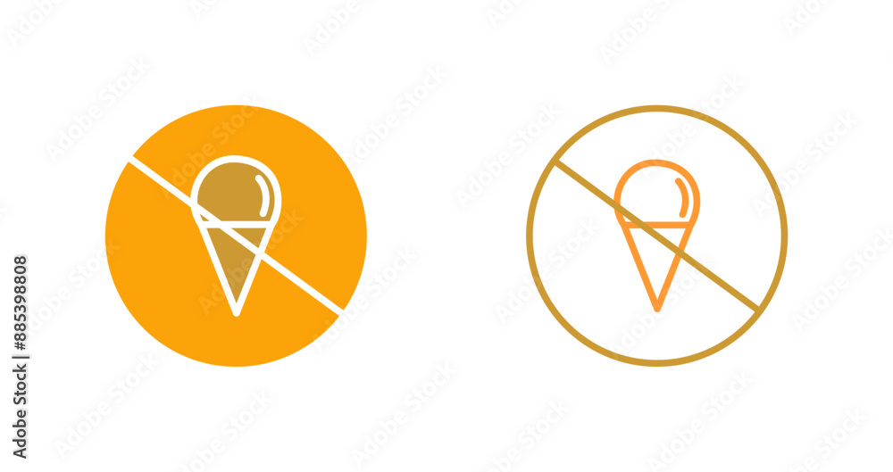 No Icecream Vector Icon No Icecream Vector Icon