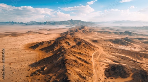 Overhead shot of a sprawling desert