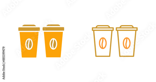 Two Coffees Vector Icon