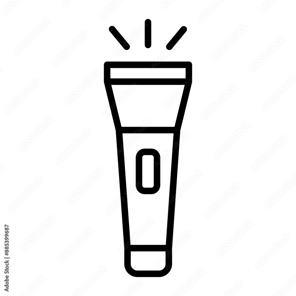 Flashlight Vector Line Icon Flashlight Vector Line Icon