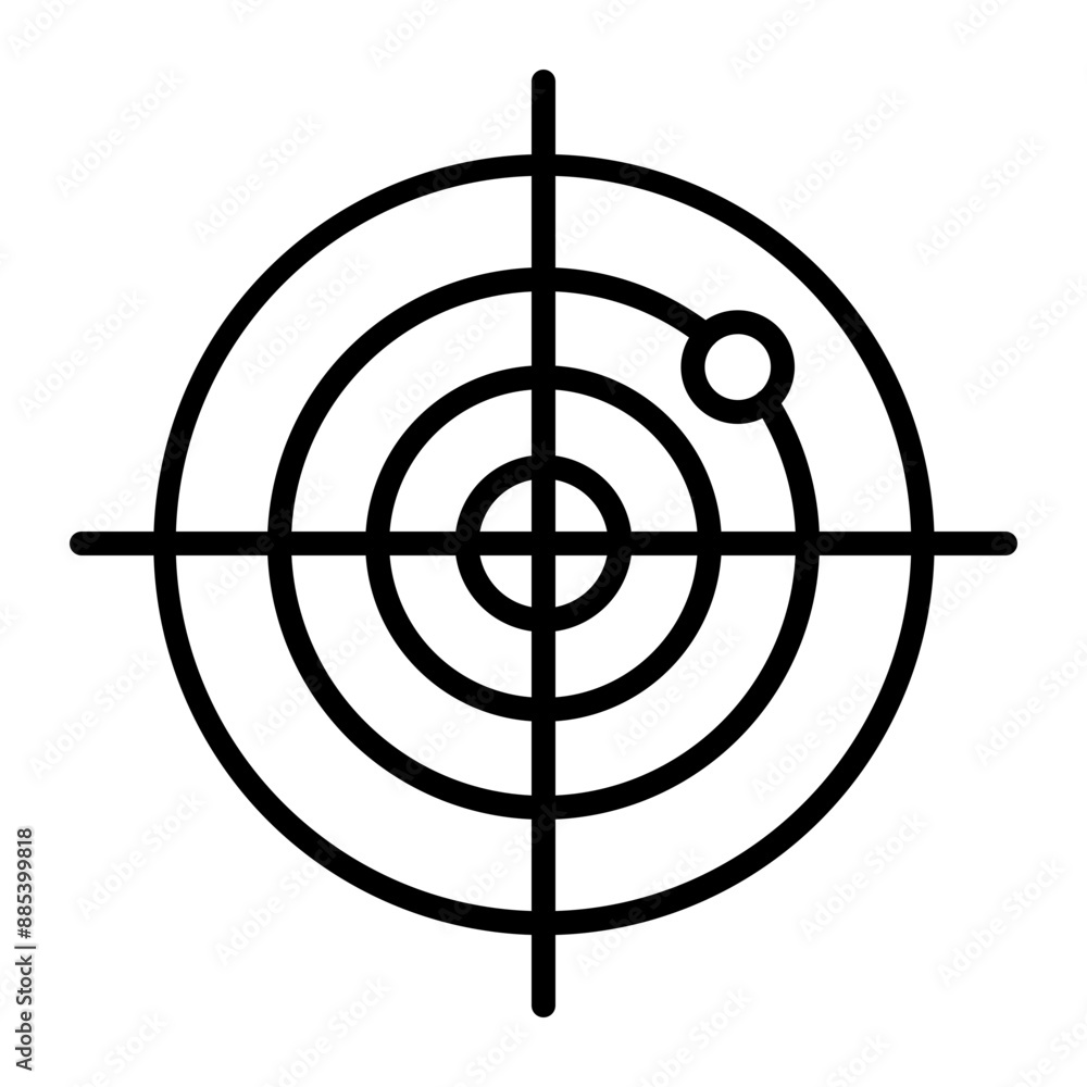 Sonar Vector Line Icon Sonar Vector Line Icon