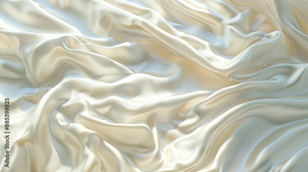 Soft and luxurious cream silk fabric with gentle waves Soft and luxurious cream silk fabric with gentle waves