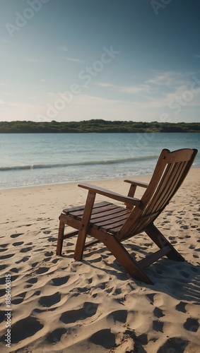 Pair of chairs set on a serene beach