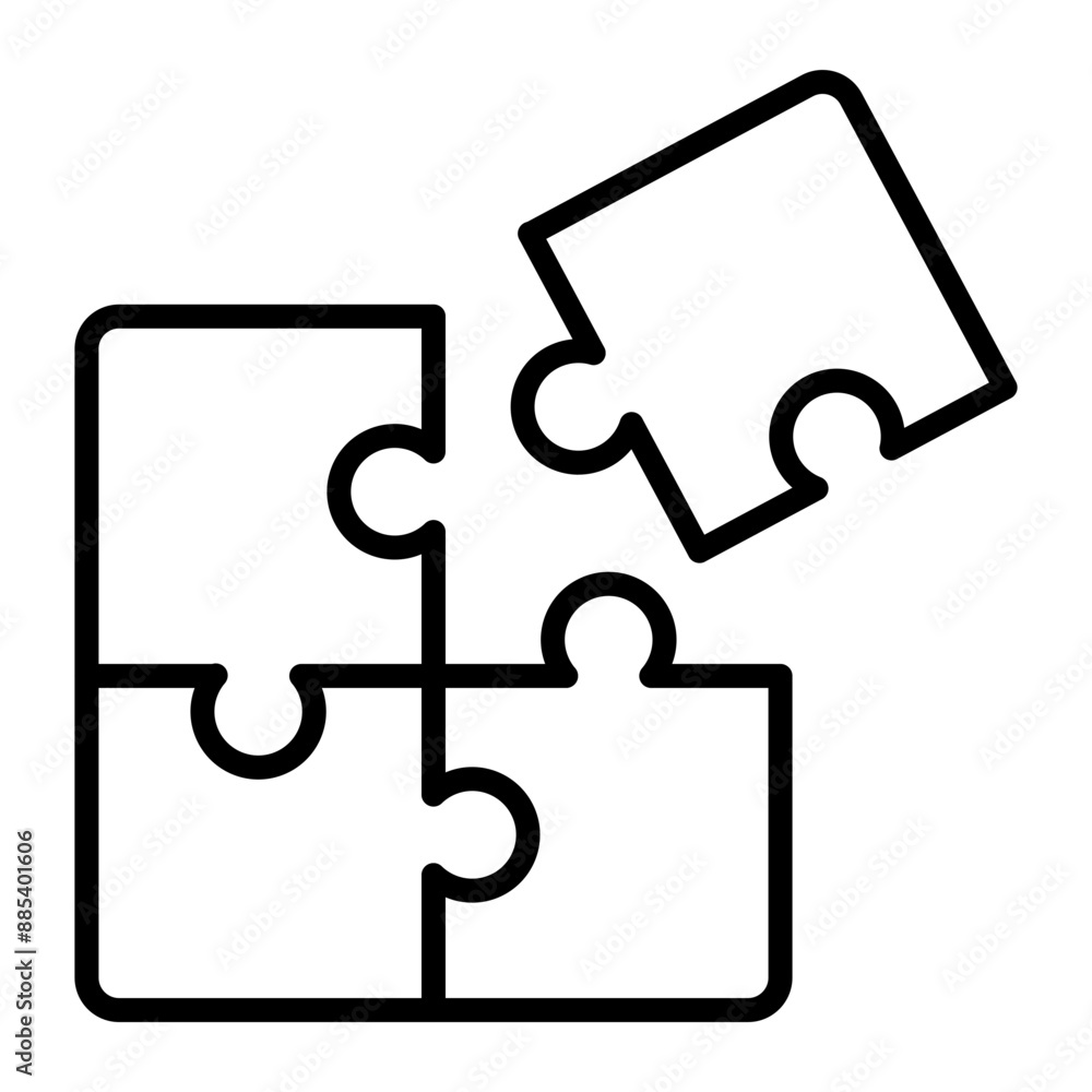 Puzzle Vector Line Icon Puzzle Vector Line Icon