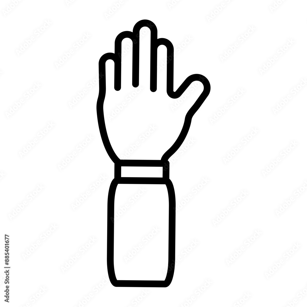 Raise Hand Vector Line Icon Raise Hand Vector Line Icon