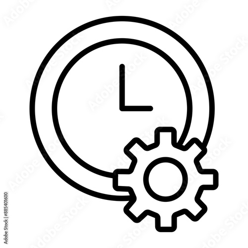 Time Management Vector Line Icon