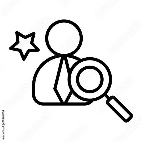 Talent Search Vector Line Icon