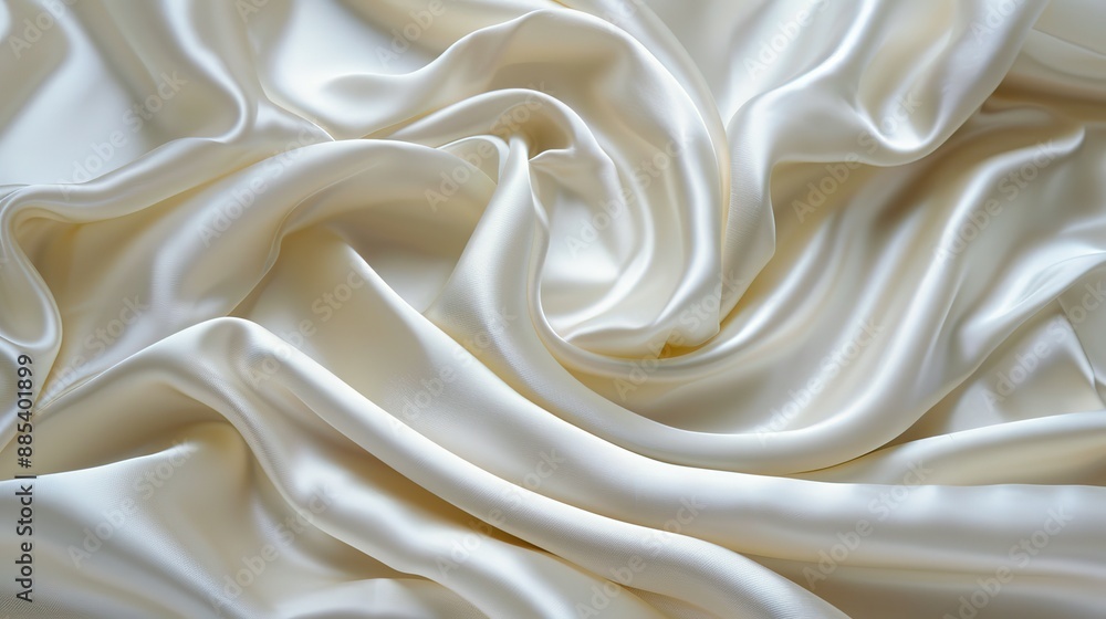 Obraz premium Soft and luxurious cream silk fabric with elegant pleats and folds