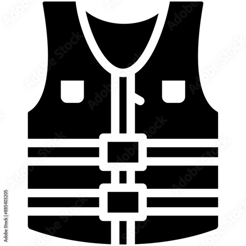 Life Jacket vector icon illustration of Fishing iconset.