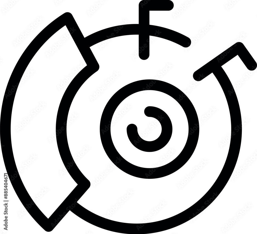 Abstract circular diagram showing data with arrows pointing at the center representing a concept related to business and finance