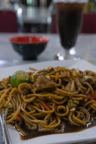 fried wet noodles photo