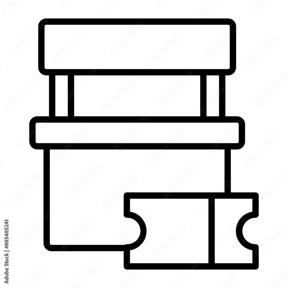 Ticket Office Vector Line Icon Ticket Office Vector Line Icon
