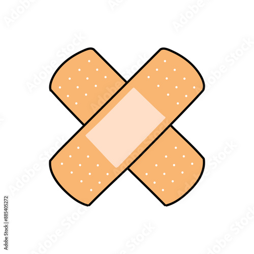 bandage strip hand drawn color vector illustration