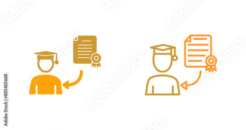 Receiving Diploma Vector Icon